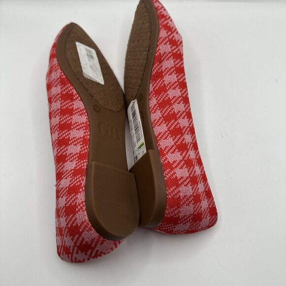 Gianni Binni Red Pink houndstooth ballet Flats Sz 6 - Picture 6 of 9